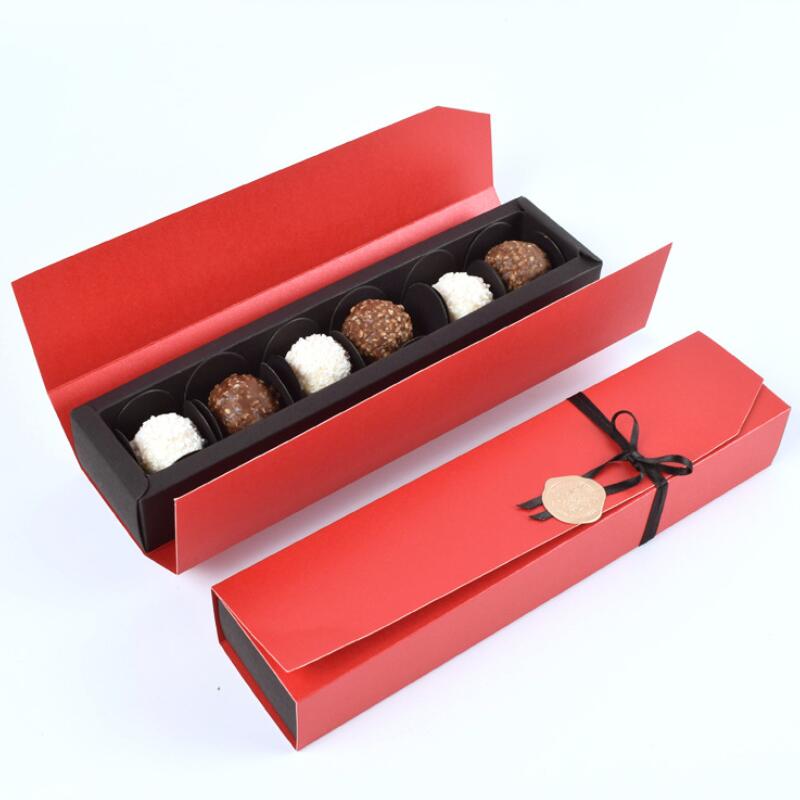 

Fashion Chocolate Paper Box Black Red Party Chocolate Gifts Packaging Boxes For Valentine's Day Christmas Birthday Supplies KKE3110