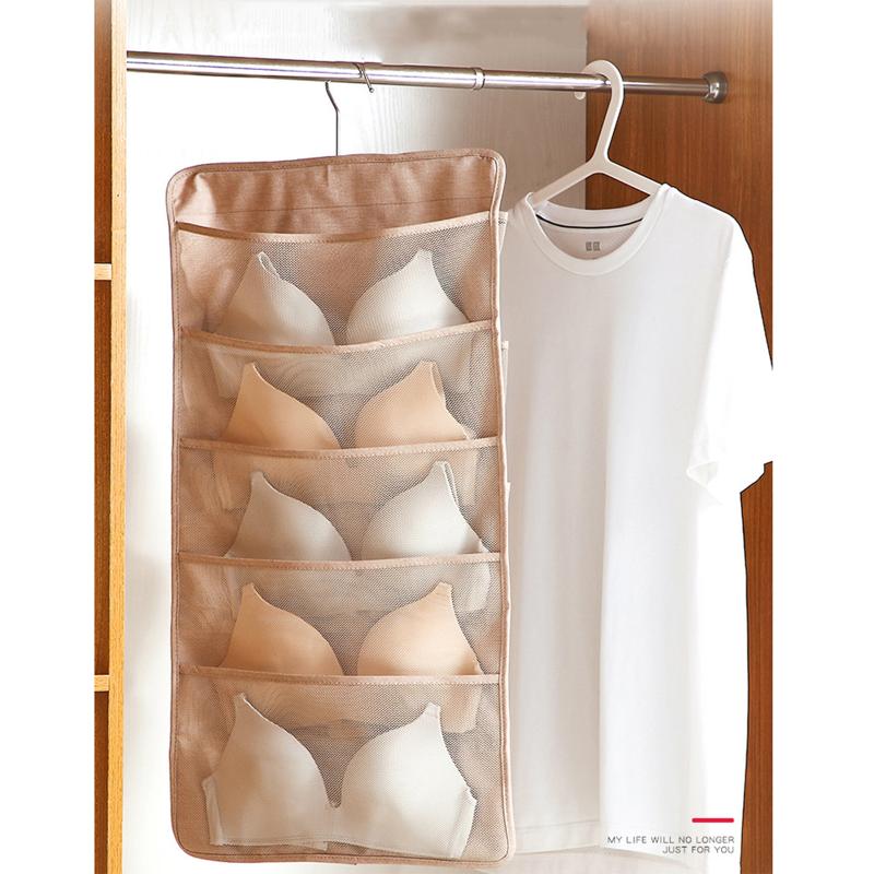 

Double Sided Underwear Hanging OrganizerWardrobe Clothing Storage Oxford Cloth Storage Bag For Underwear organizer
