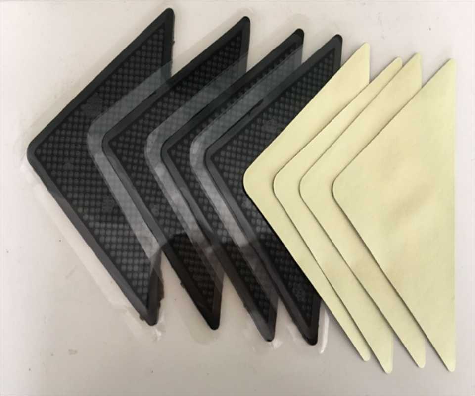 

Basupply 4Pcs/lot Non Slip Mat Grippers Anti-skid Reusable Washable Rug Grip For Home Bath Living Room Carpet Accessory Set, Black