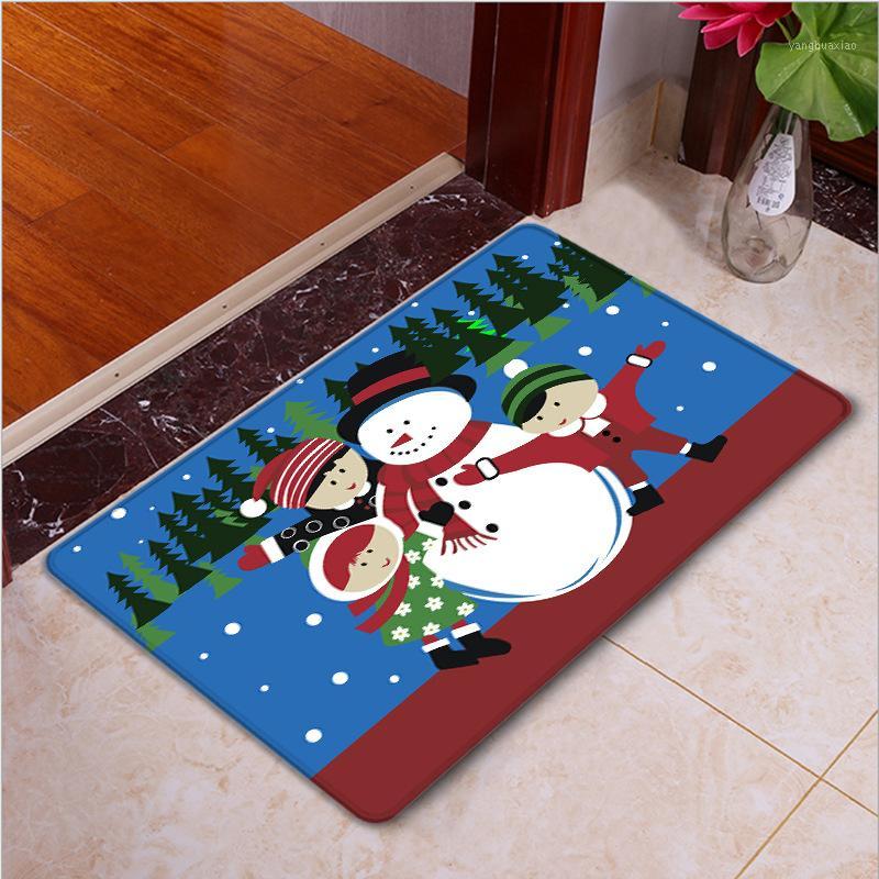 

Christmas Decorations Merry Home Decoration Flannel Door Mat Ornaments Carpet Tree Santa Claus Snowman 20211