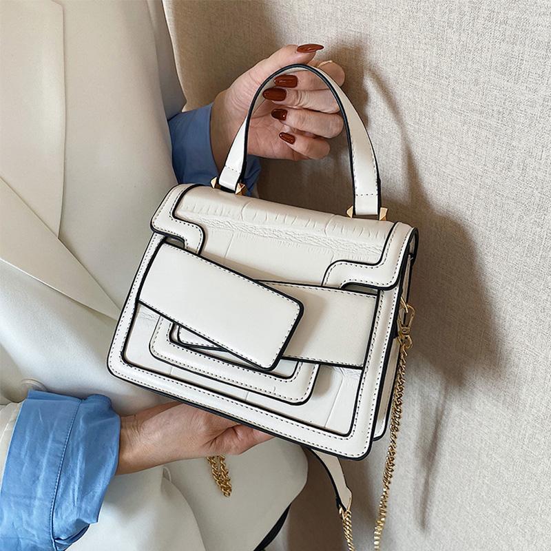 

Pu Leather Brand Designer Shoulder Simple Top-handle Bags Women 2021 Luxury Crossbody Messenger Bag Female Fashion Flap Handbags, Black