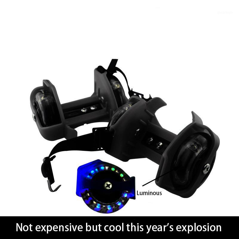 

Skating Shoe Colorful Luminous Children Shoes Light Flashing Pulley Adjustable Glow Roller Shoes With Wheels Glowing Sneakers1, Black