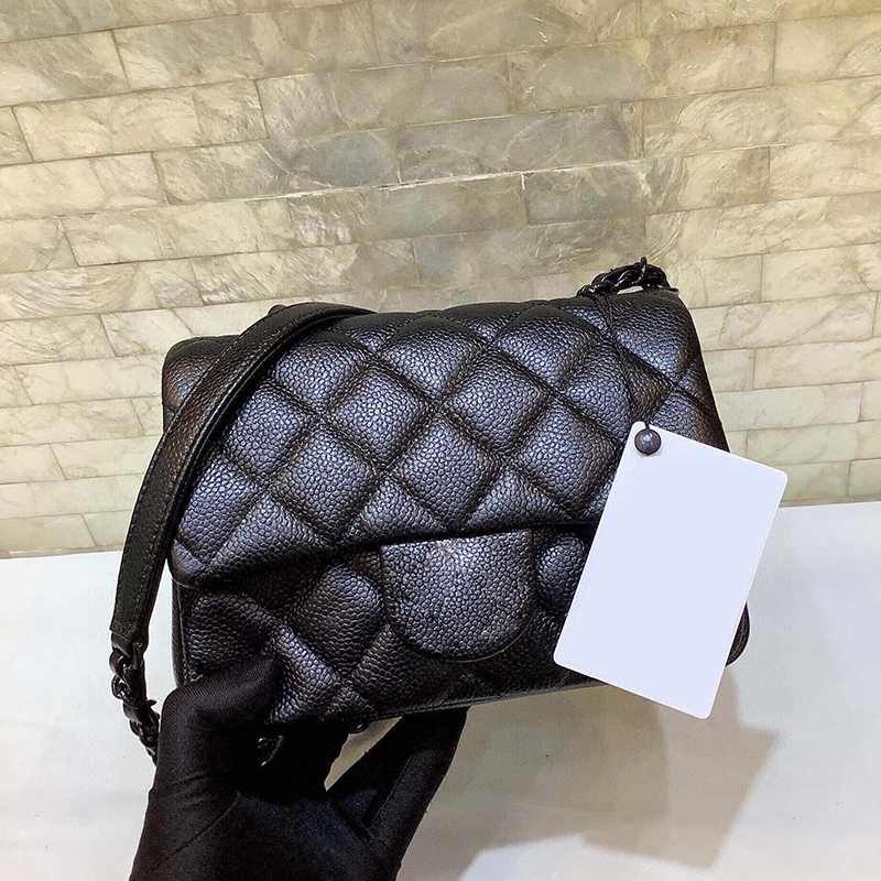 

Spring/summer 2021 Mini caviar skin Plain Fashion Genuine Leather None Chains fashion bags Canvas Versatile It's perfect shoulder bag