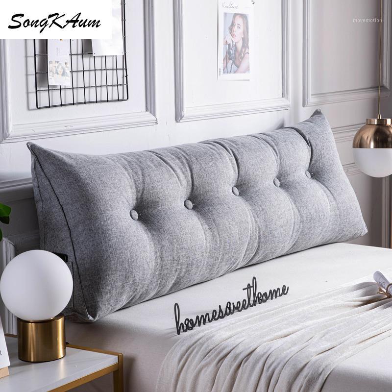 

SongKAum Washable Nordic style long Bedside pillows with filling Solid simplicity pillow Single double home cushion For Sleeping1