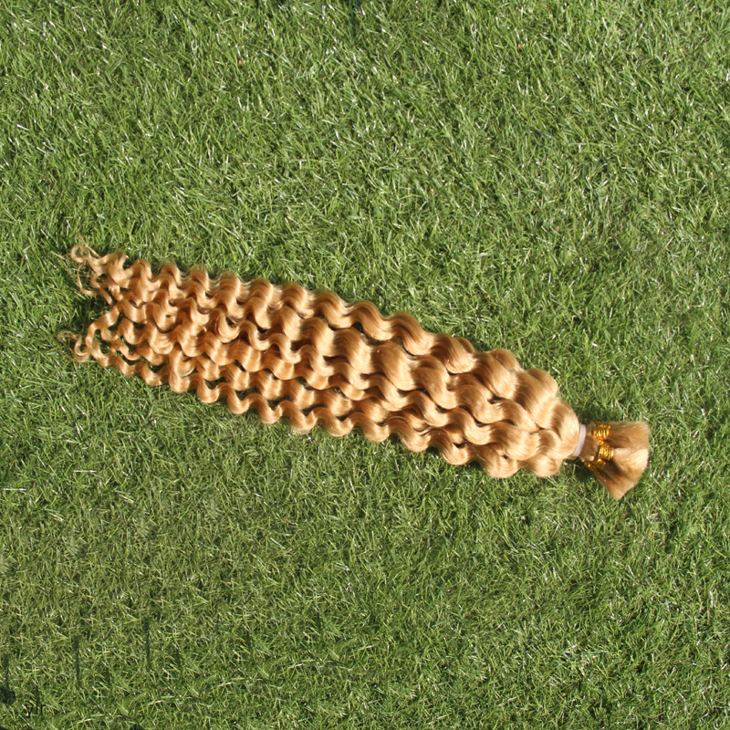 

Deep Wave Braiding Human Bulk Extensions Hair Weave 100G 613 Bleach Blonde Weft Width 25cm-65cm
