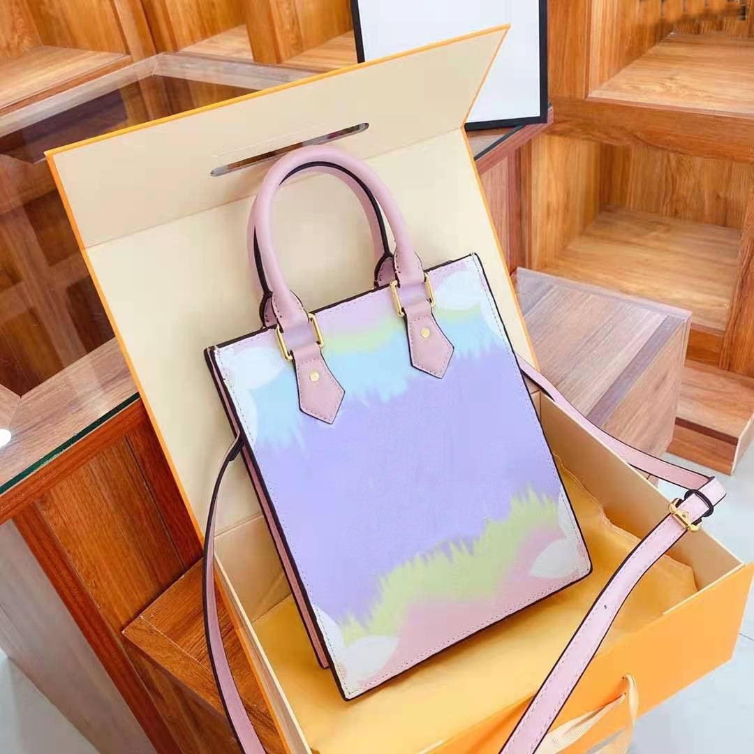 

Printing Ms Rainbow Shopping Backpack Tote Shoulder Womens Bags Woman Ladies Purses Handbags Handbag High Quality Girls Women Totes Bag, Pink