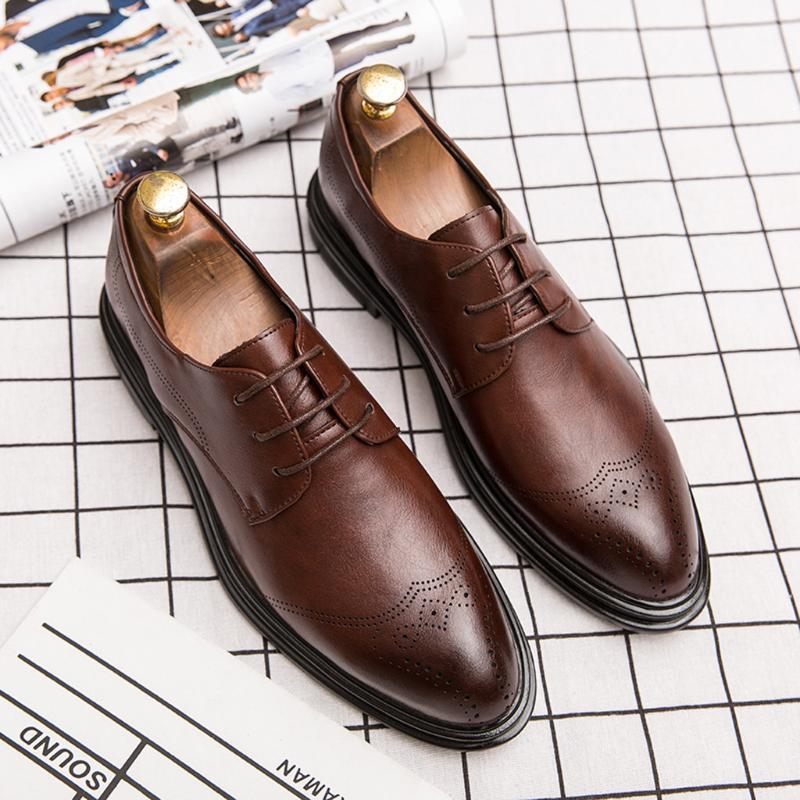 

Best Selling Men's Business Shoes, Pointed Sequins, Comfortable Solid Color Lace-up Men's Shoes, Trendy Shoes#1, Black