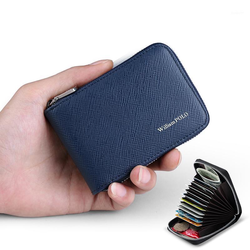 

Wallet Men Short Genuine Leather Many Card Holder High Quality Small Thin Purse Business Male Convenient Wallet Money Bag 20211, Brown