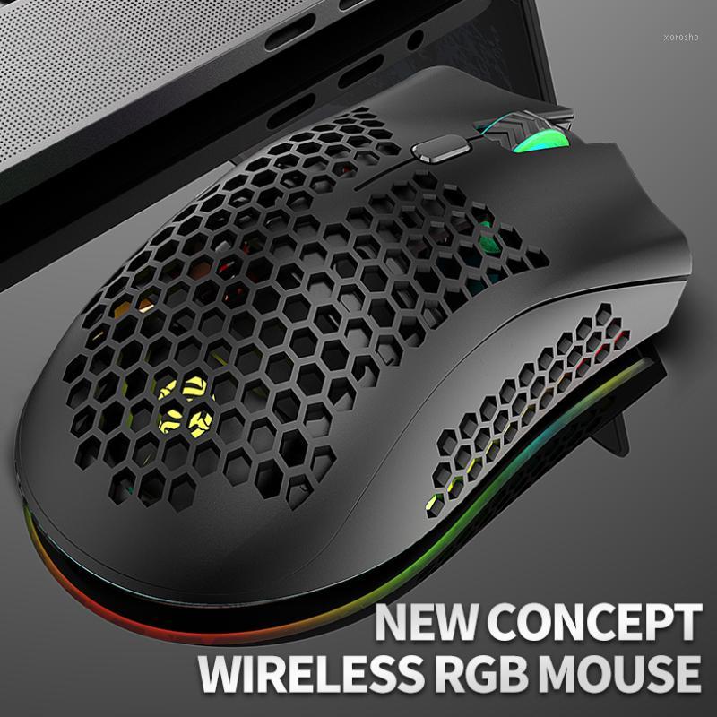 

BM600 2.4GHz Wireless Mouse 1600DPI USB Rechargeable Honeycomb RGB Optical Mouse For Laptop PC1