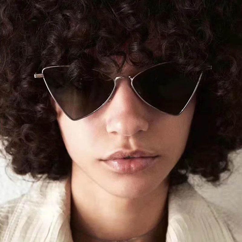 

Sunglasses 2021 Vintage Design Triangle Cat Eye Women Men Fashion Metal Frame Small Sun Glasses For Female UV400
