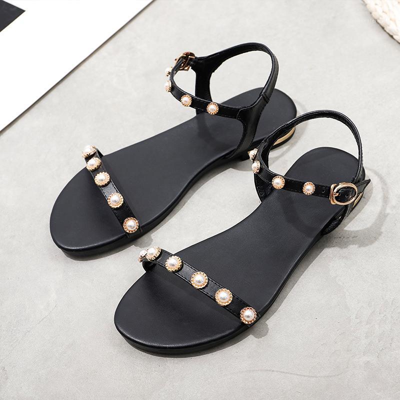 

Plus size 34-46 new genuine leather sandals women shoes gun color white black fashion flat sandals ladies summer shoes1