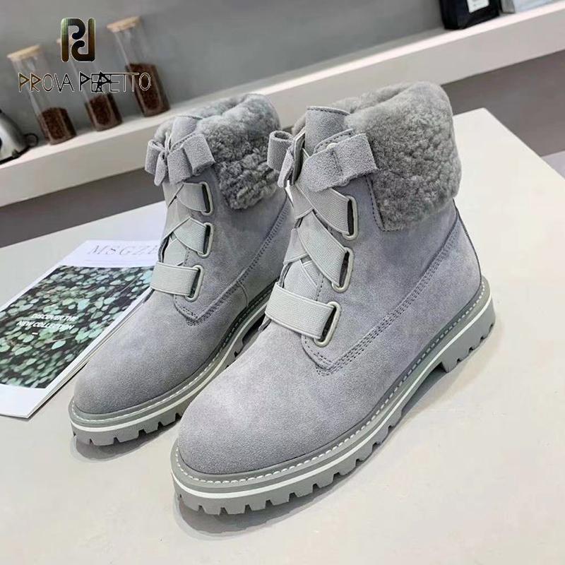 

Winter Plus Velvet Thick-soled Short Boots Female Leather Straps Retro Boots Sheepskin Wool One Snow Plush Women, Black
