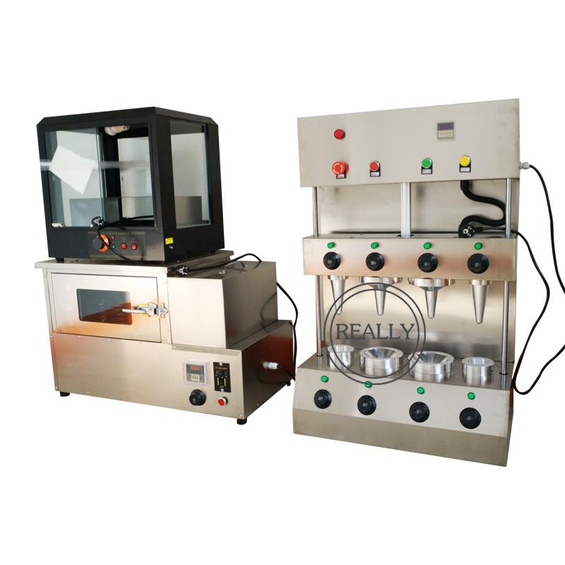 

Stainless steel 4 heads 110v 220v 150-180pcs/h pizza cone set automatic/commercial pizza oven and cone machine