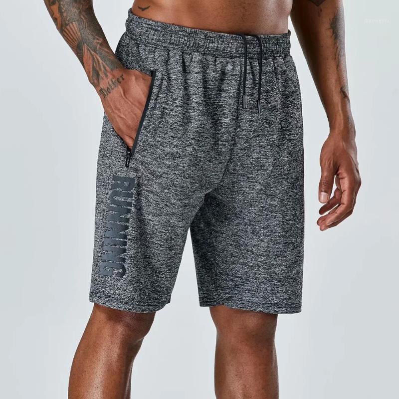 

Summer Men Sports Running Shorts Training Soccer Tennis Workout GYM breathable Marathon Outdoor Jogging Elastic Shorts With pock1, Gray