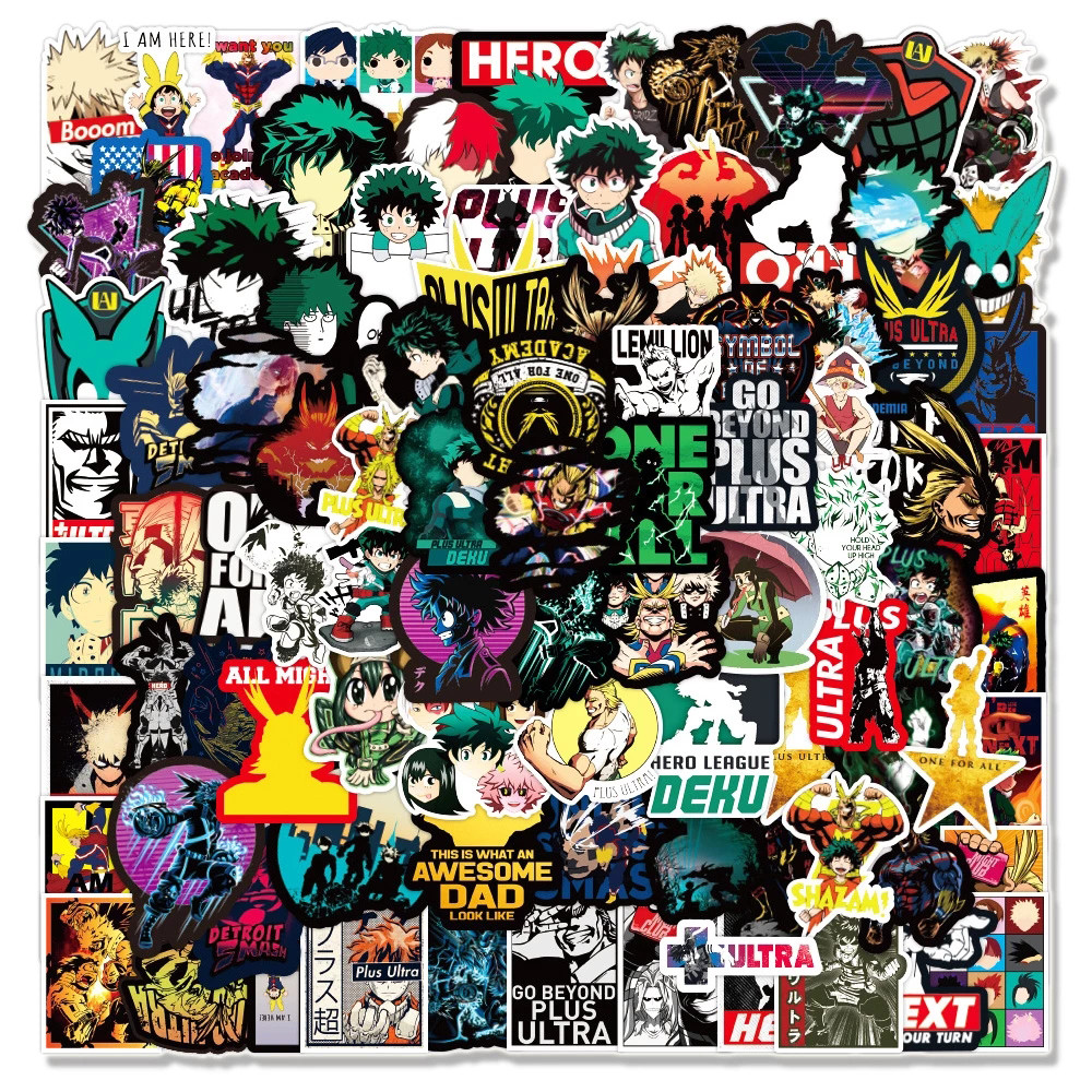 

10/30/50/100PCS Anime My Hero Academia Graffiti Stickers For Laptop Notebook Skateboard Computer Luggage Cartoon Decal Sticker Car