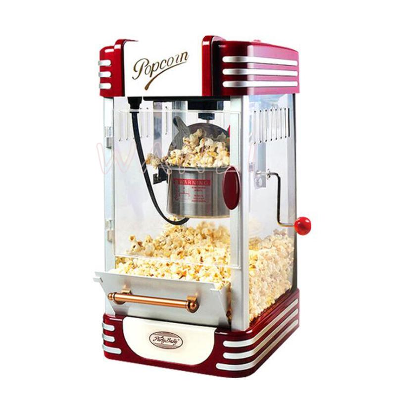

New Commercial Automatic Hand Crank Mini Small Children's Popcorn Machine Ball Type Home Popcorn Machine