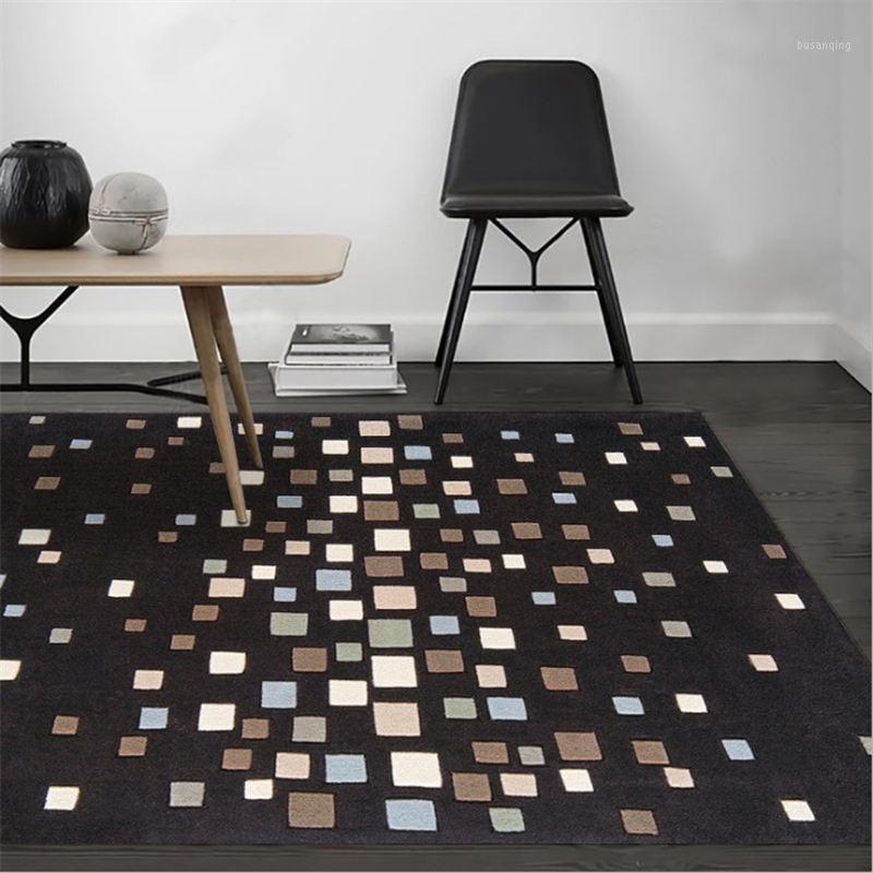

Area Rug for Living Room Abstract Colorful Square Pattern Carpet Christmas Rug Floor Mat Grey Modern Home Decor1