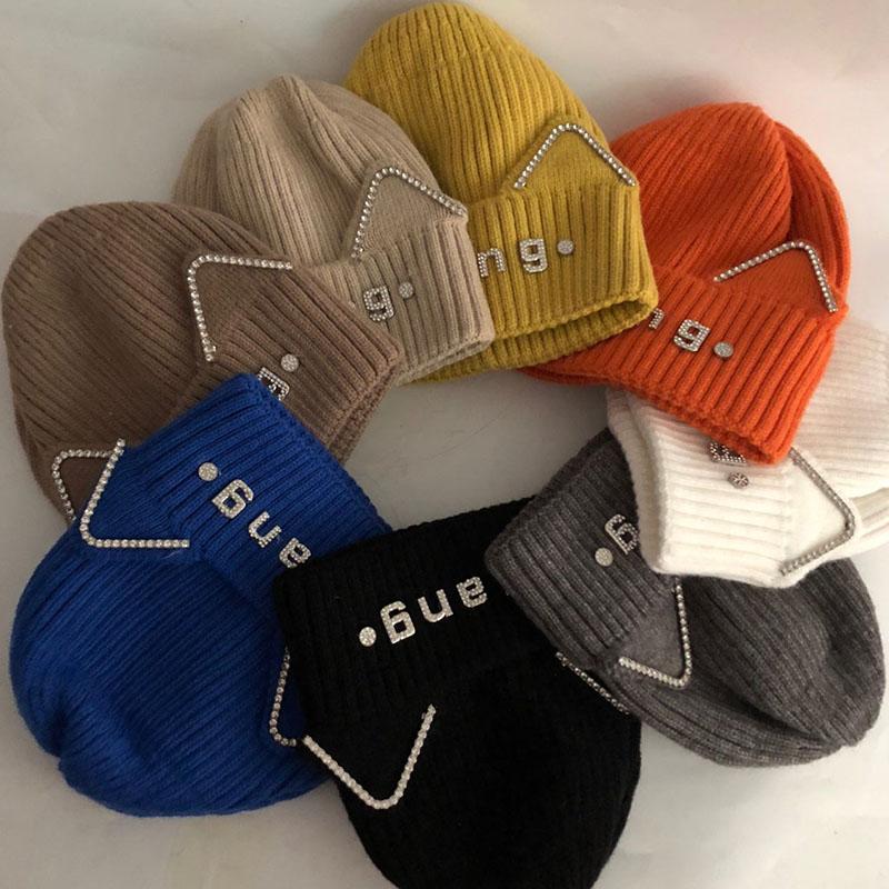 

Casual New Winter Hat Letter Wool Blend Beanies Hats For Women Spring Fashion Wool Warm Skullies Beanies Hats Caps For Men Women, White