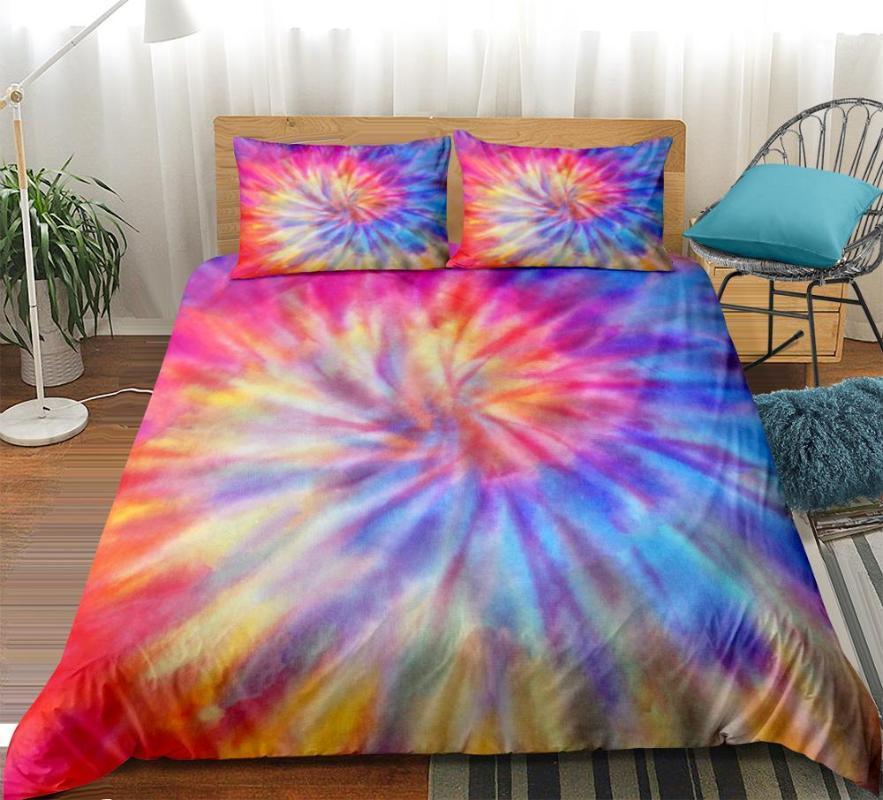 

Bedding Set Single/Double/Queen/King Size Tie Dye Craft Quilt Cover With Pillowcase Modern Style Duvet Cover Set Bedclothes1, Type 7