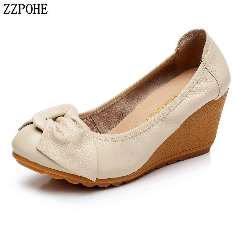 

ZZPOHE 2020 Spring Autumn New Fashion Style Women Pumps Women's Soft Slip On Casual Platform Shoes Mother High Heels Party Shoes1, Black 02