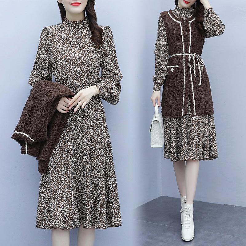 

Polka Dot 2 Piece Sets Womens Outfits Survetement Femme Matching Sets Vestido De Muje With Vest Women Sweat Suit Set, Brown