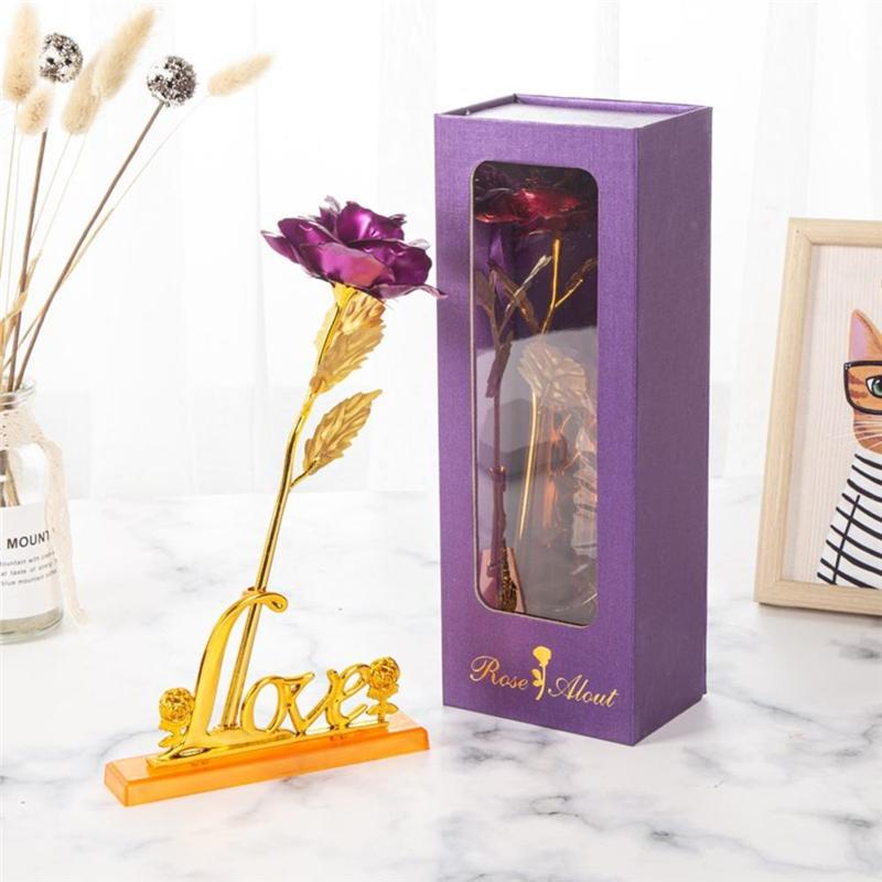

1Pcs Gold Leaf Rose Valentine's Day Gift For Girlfriend Mother's Day Wedding Anniversary New Year Party Supplies Home Ornament