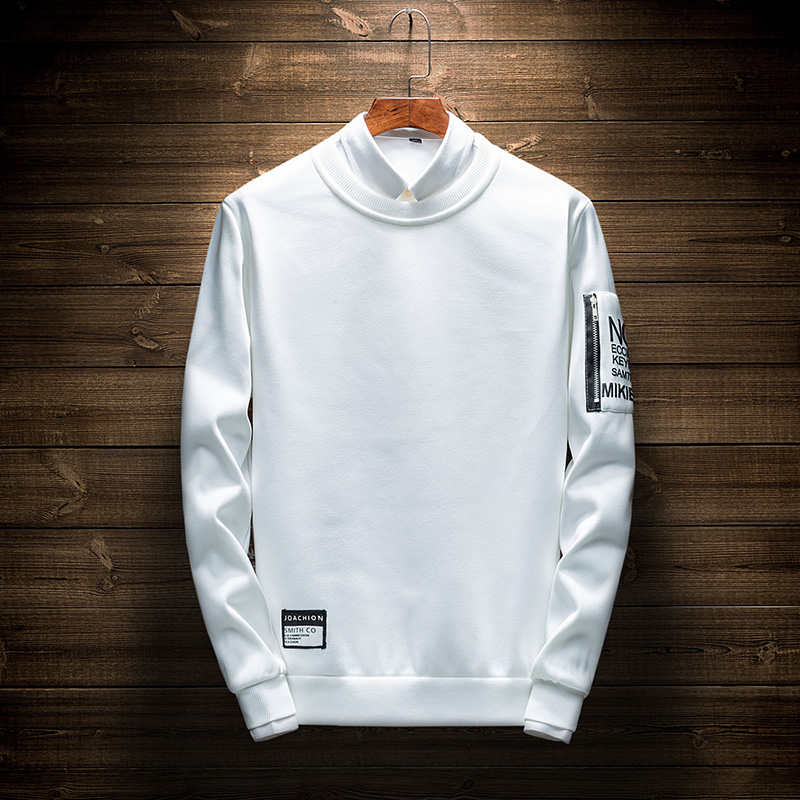 

White Clothing Mens Hoodies Print Letter Fitness Mens Hoodies Dress No Hood Hip Hop Zipper Pullovers Sweatshirts Mens Homme 4XL Z1211