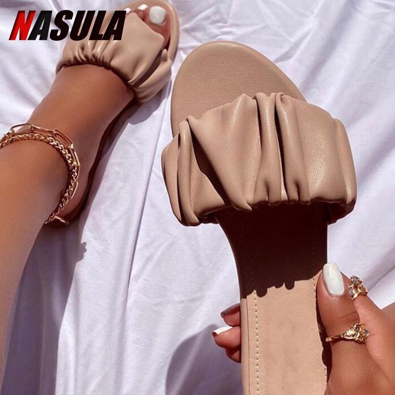 

NASULA 2020 Women Summer Slippers Outdoor Shoes Solid Color Fashion Beach Sandals Open Toe Roman Wind Plus Size 37-411, Black
