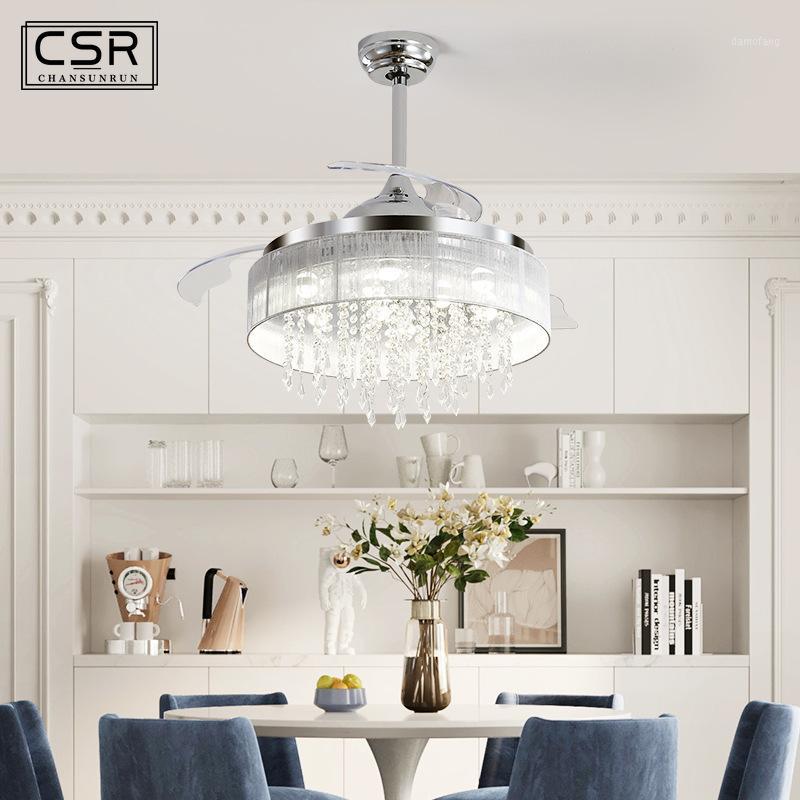 

Modern Ceiling Fans European Luxury Home Living Room Dining Room Minimalist Electric Fan Light Frequency Conversion Cealing Fans1