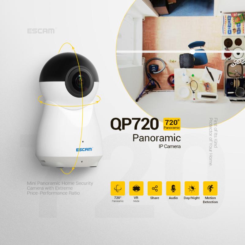 

ESCAM QP720 1080P IP Camera WiFi Wireless 720 Panorama Mini Cam Infrared Night Vision Two Way Audio Home Security Network Camera