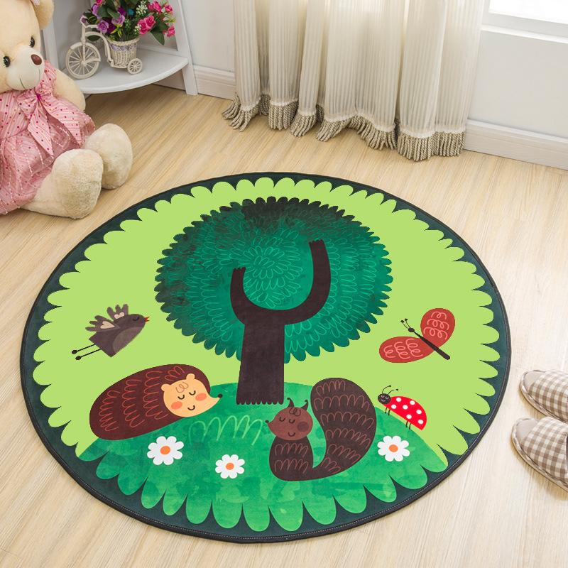 

Cartoon Round Carpet Non-slip Rug Pad Carpets Kids Room Home Decor Floor Round Rugs Crawling Mat Diameters 60/80/100/120cm Mats, 07