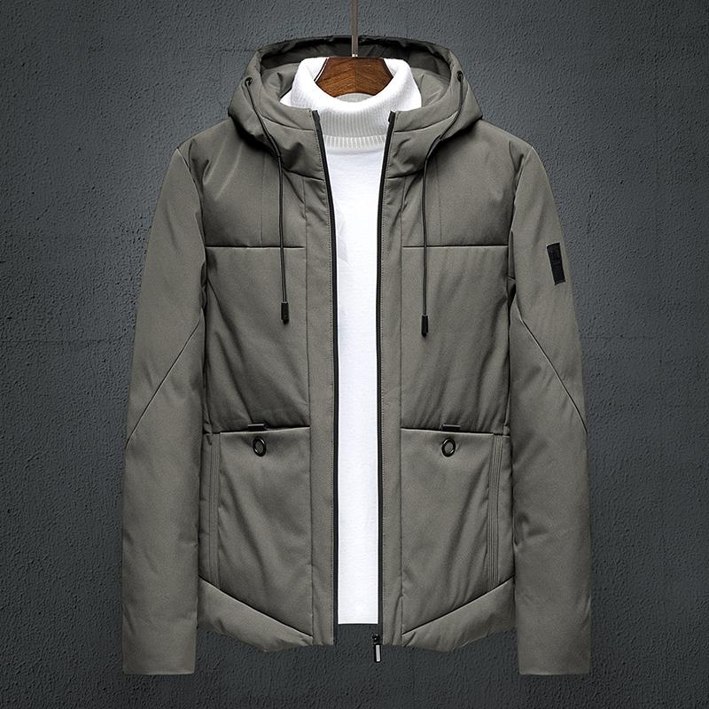 

Men Thick Padded Warm Windproof Hooded Parka Jacket Winter Fashion Casual Cotton Padded Outwear Baseball Jacket Coat, Gray