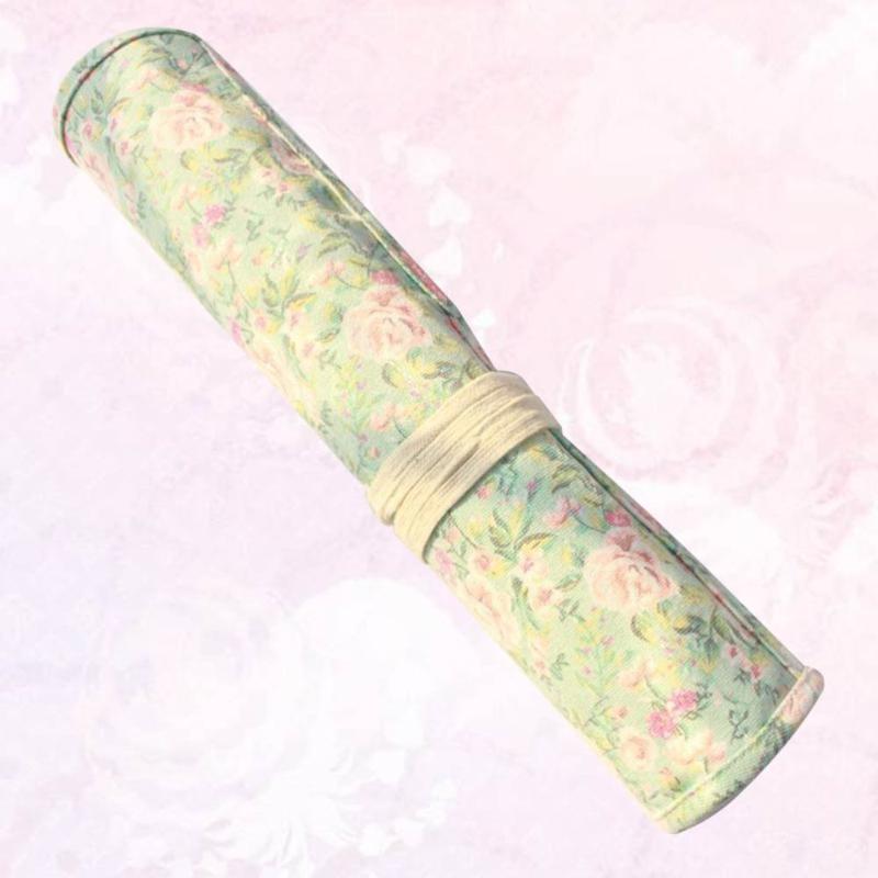 

1pc Pen Holder Simple Canvas Portable Pencil Pouch Pencil Holder Wrap for Painter