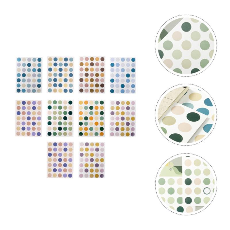 

20 Sheets Colorful Dot Label Stickers Scrapbook DIY Stickers Seal Decals
