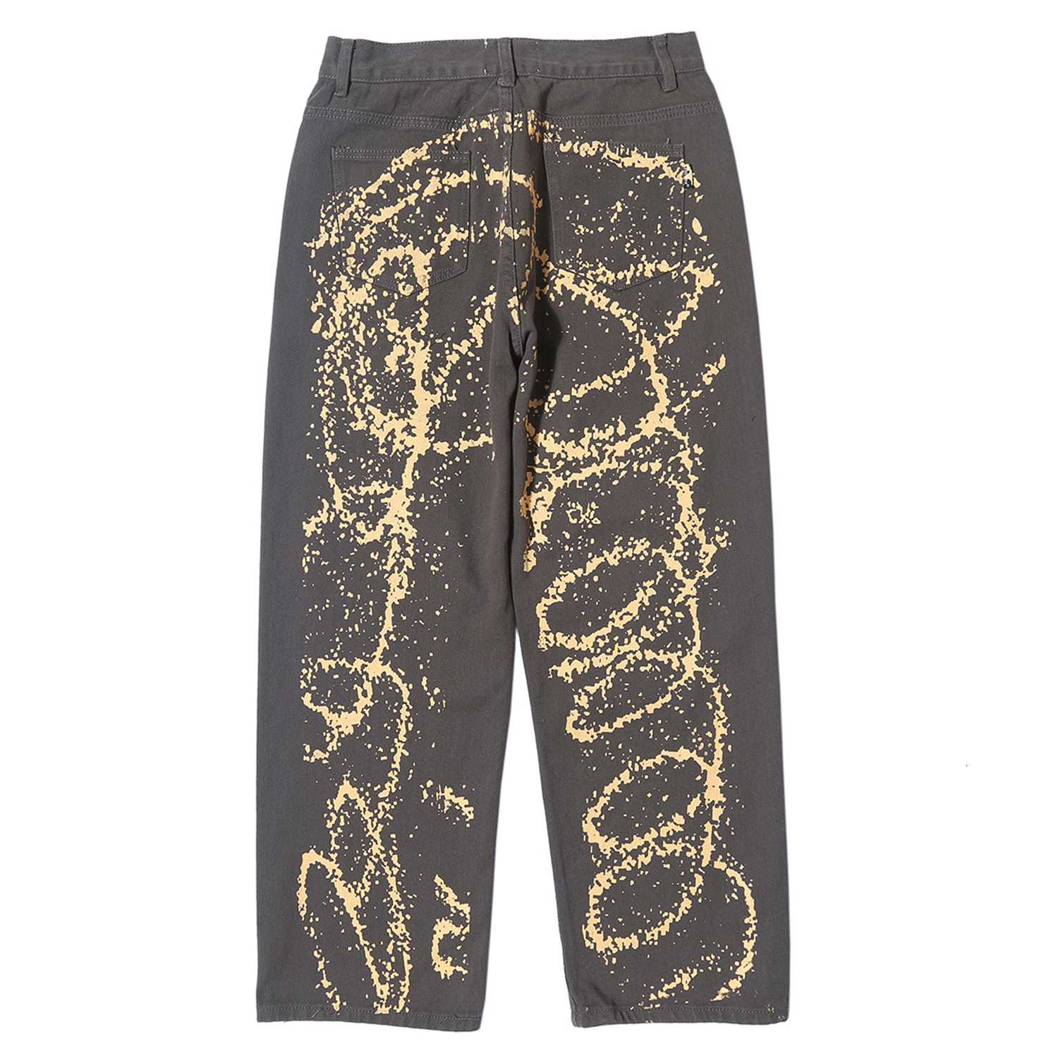 

2021 New Aelfric Eden Spray Line Harajuku Hip-hop Jeans Old Style Casual Fashion Famous Street Running Men's Pants Straight Wk5z, Brown 1