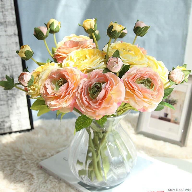 

Artificial peony Wedding decoration mariage christmas decorations for home simulation real touch silk rose decorative flower, Yellow