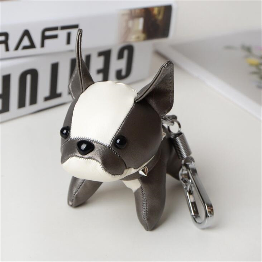 

French Bulldog Bag Pendant Car Keychain Leather Purse Backpack Dog Car Key chains Couple Gift Doll Ornament