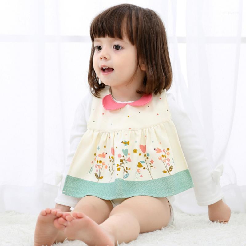

Baby Girl Cotton Skirt Bib Strap Adjustable Saliva Towel Dinner Waterproof Bib 2-6 Years1, Small floral