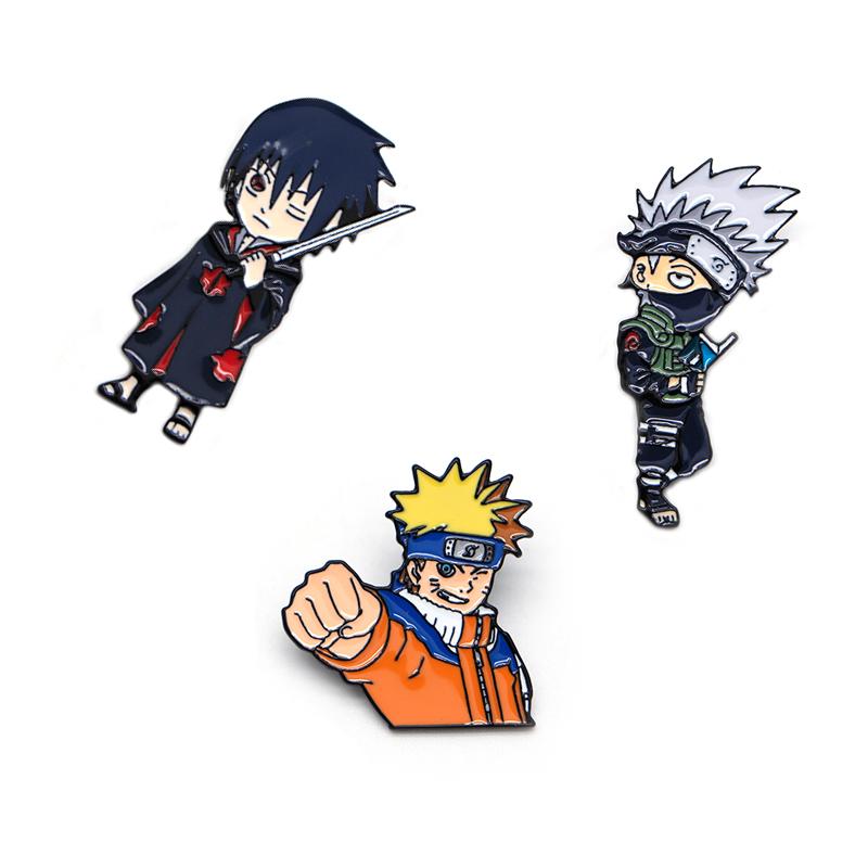 

30pcs/lot Kakashi Backpack Pins Sasuke Enamel Pins Cartoon Anime Lapel Pin Bag Brooches Hat Badge Funny Gifts NA2375