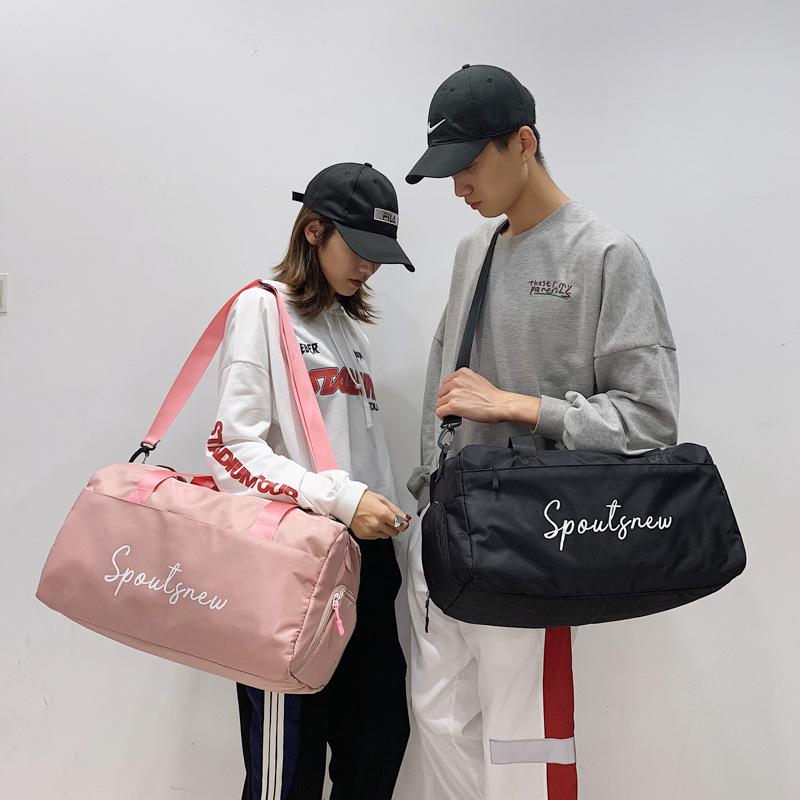 

Fitness Training Bag Dry Wet Separation Shoes Bags Sequins Letter Outdoor Sports Gym Bags Package Yoga Handbag, Purple