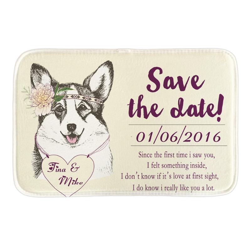 

Custom Door Mats Save The Date Different Langusge Version Choose Personalize Decorative Door Mats For Bathroom Livingroom, English version