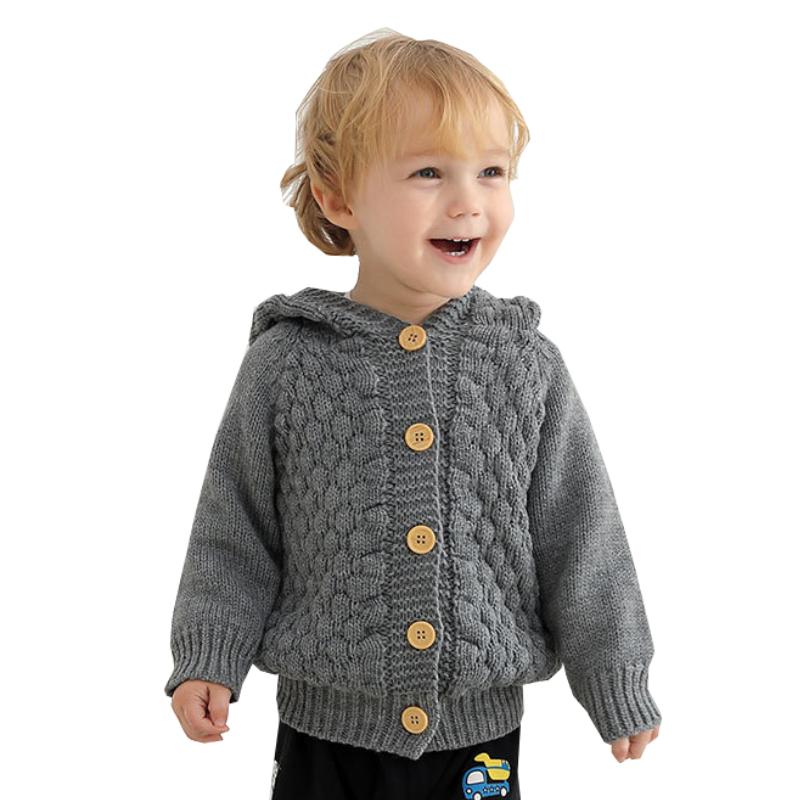 

0-2 year baby clothes knit Sweater jacket boys and girls crocheted hooded knitted jacket infants toddlers Babei quality clothing, Photo color