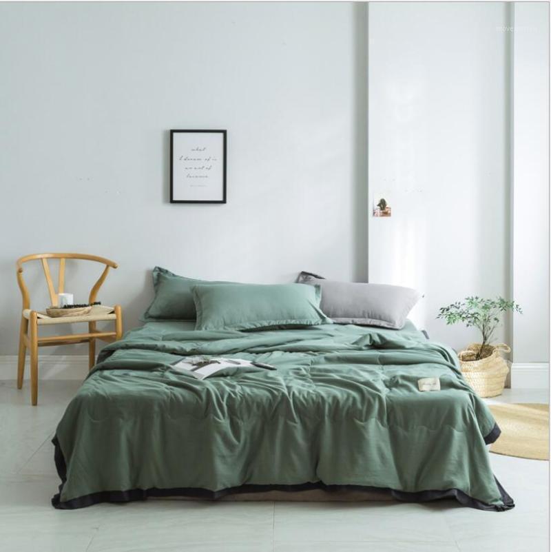 

Summer Air-conditioning Room Quilt Soft Breathable Throw Blanket Thin Comforter Bed Cover Silk Feels Bedspread Coverlet1