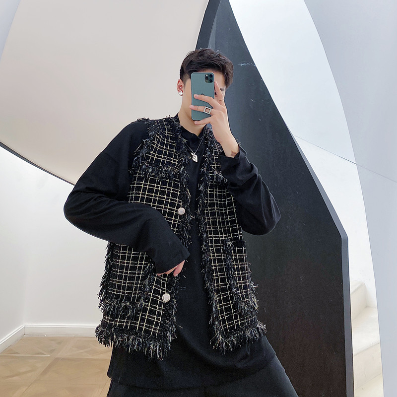 

2020 Men Vintage Chess Free-range Male Women's Vest Korean Style Sleeveless Jacket Outerwear Xl62, Black my17