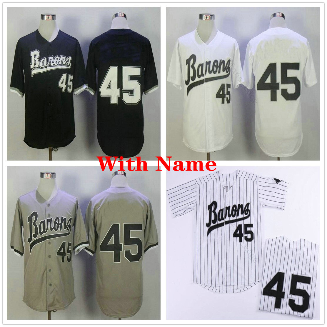 

MICHAEL #45 BIRMINGHAM BARONS Baseball Jerseys Mens Black White Grey Stitched Movie MICHAEL Birmingham Barons Retro Baseball Shirt Uniform