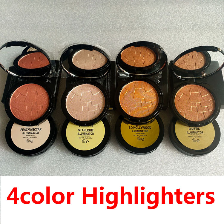 

Brand Highlighters 4 colors Glow Powder 4 Colors Diamond Bronze body Highlighter Powder Face Makeup Brightening Highlighting Pressed Powder, Mixed color
