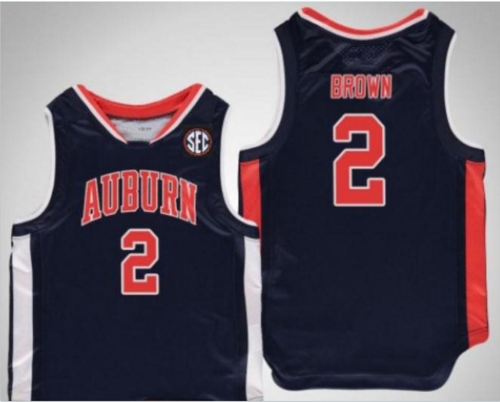 

rare Custom Men Youth women Vintage Tigers #2 Bryce Brown College Basketball Jersey Size S-5XL or custom any name or number jersey, Black