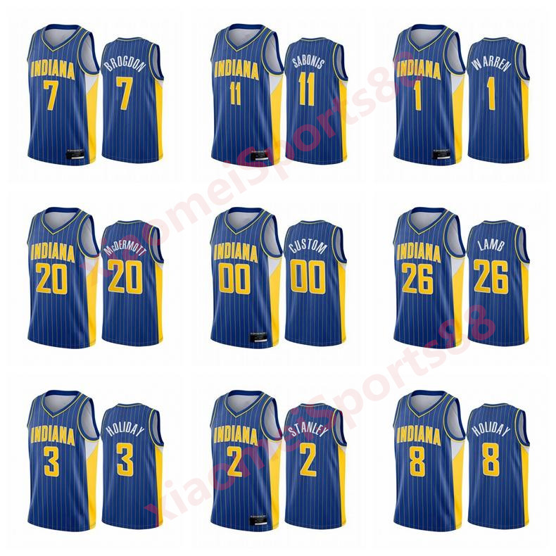 

2021 Men WARREN LAMB Malcolm Brogdon Domantas Sabonis Justin Holiday Any player hot pressing custom basketball jerseys, As shown in illustration