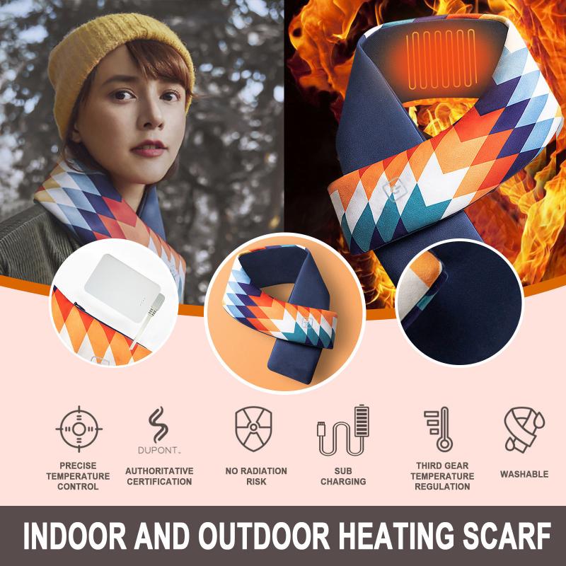 

New 2020 Fashion Women Outdoor Winter Scarf Heated Scarf USB Women Heating Couple Neckerchief Plush Collar Scarves