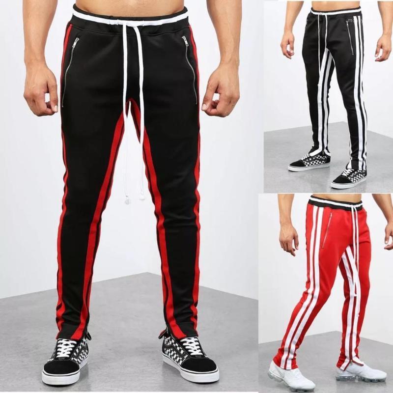 

2020 autumn and winter men's casual sports pants fashion color matching sports fitness pants1, Red